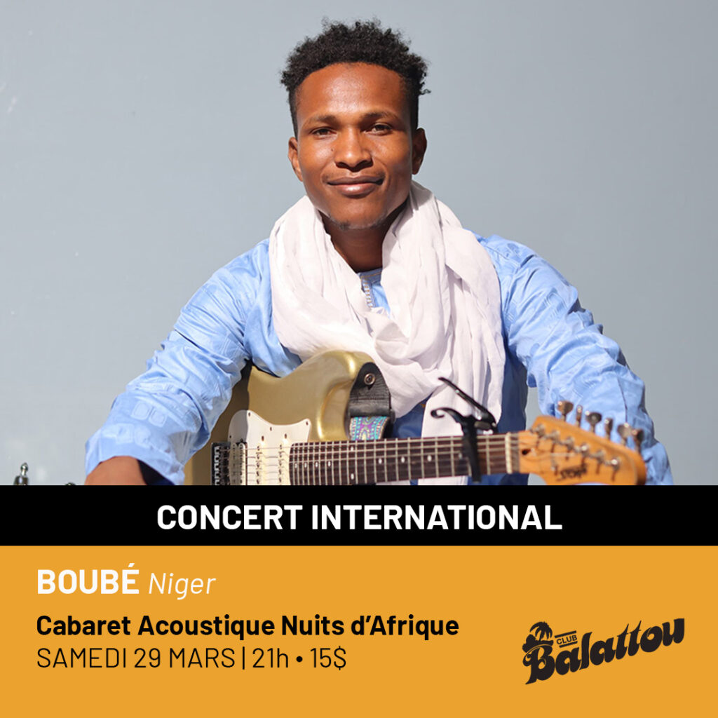 BOUBÉ (Lancement d’album) – Cabaret Acoustique Nuits d’Afrique