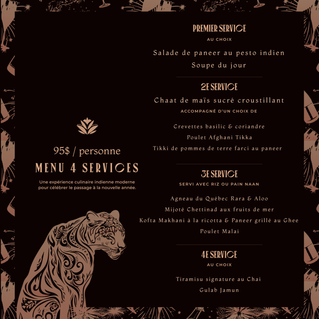 Célébrer le Nouvel An avec audace au India Rosa!