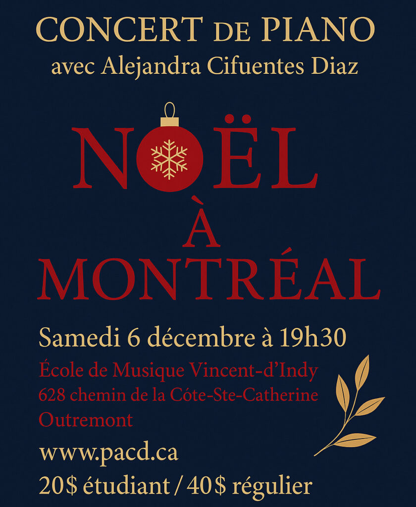 Noël à Montréal : Concert de Piano A.C. Diaz